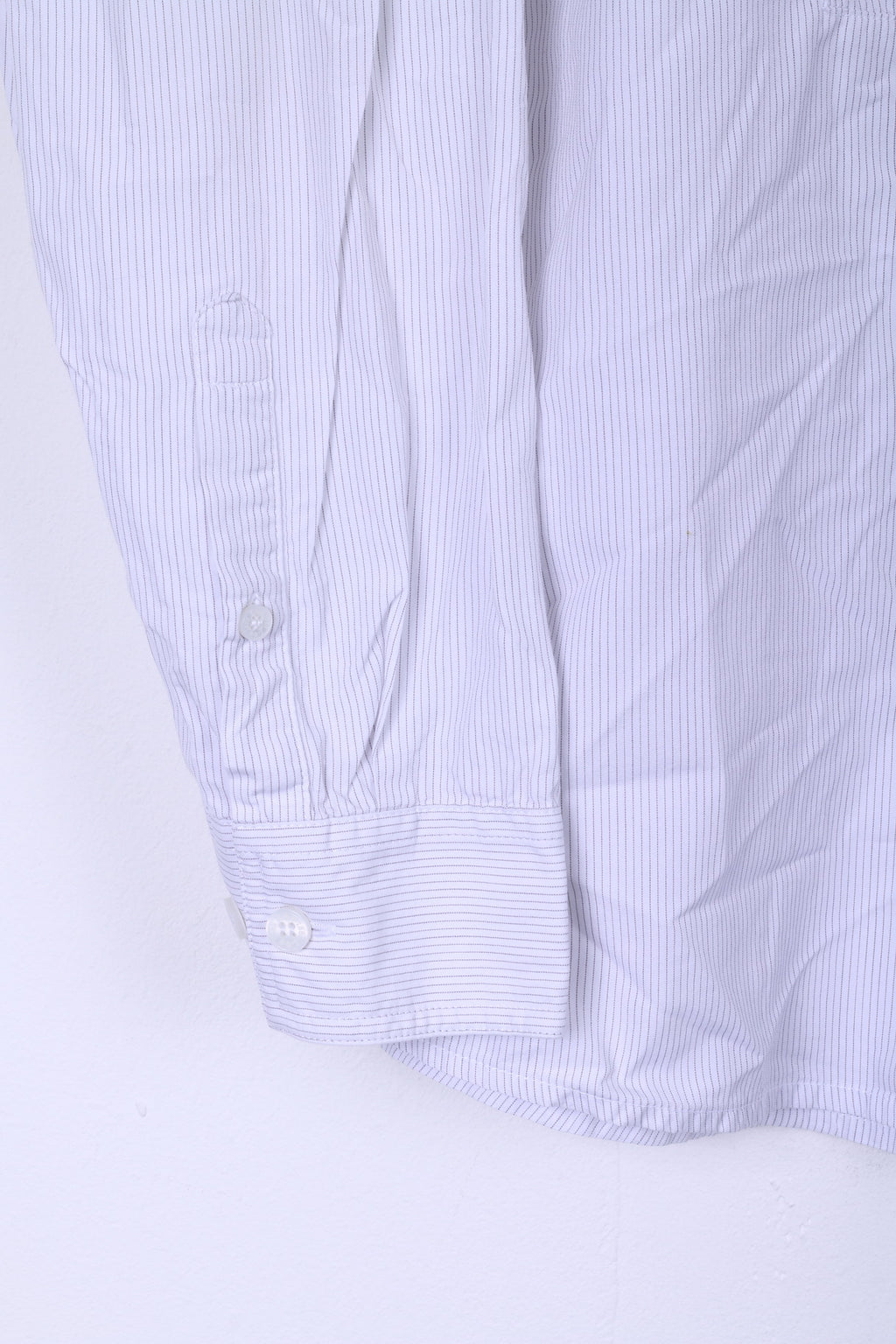 Lee L Chemise décontractée pour homme Col montant rayé Blanc à manches longues