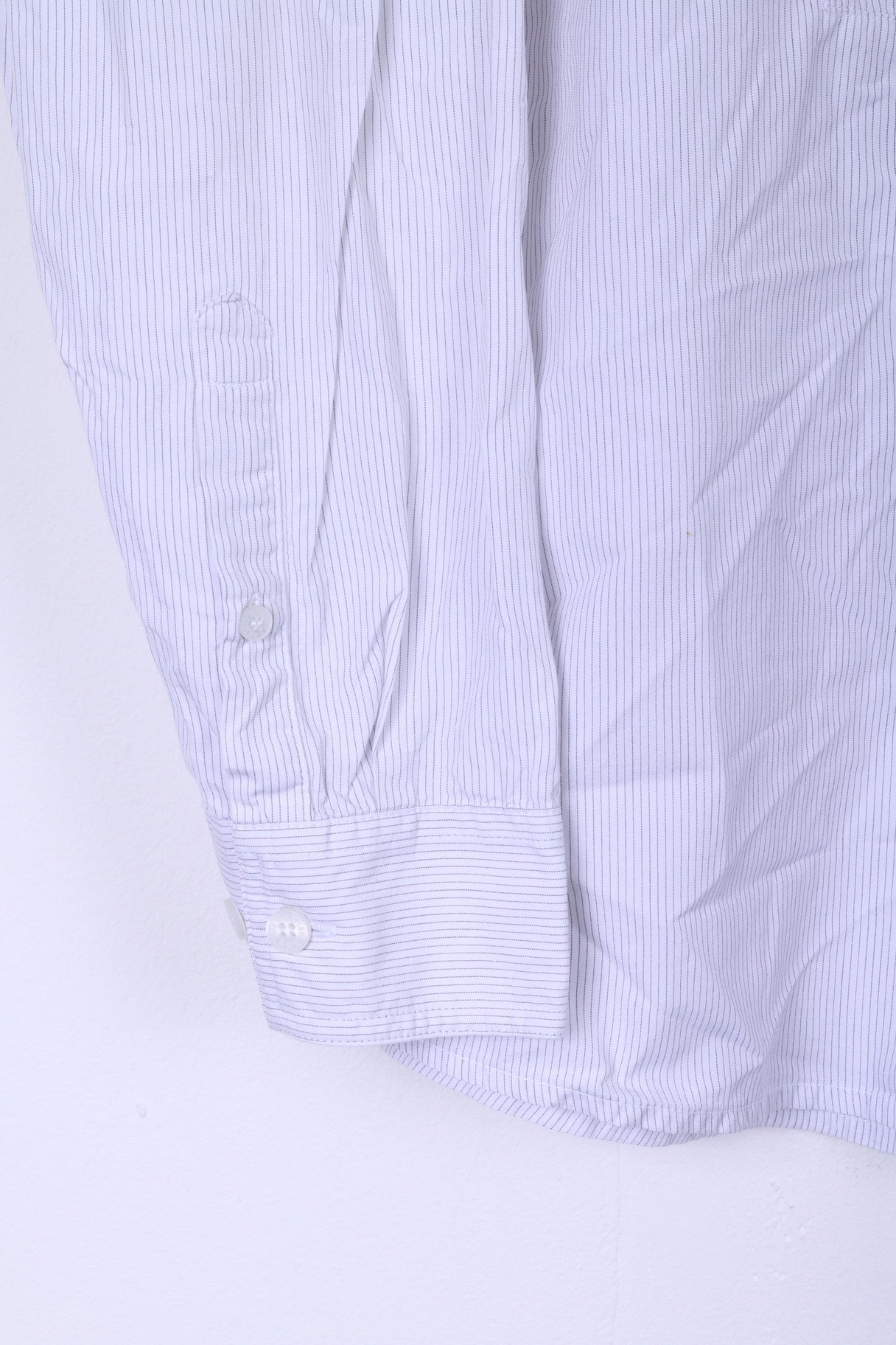 Lee L Chemise décontractée pour homme Col montant rayé Blanc à manches longues