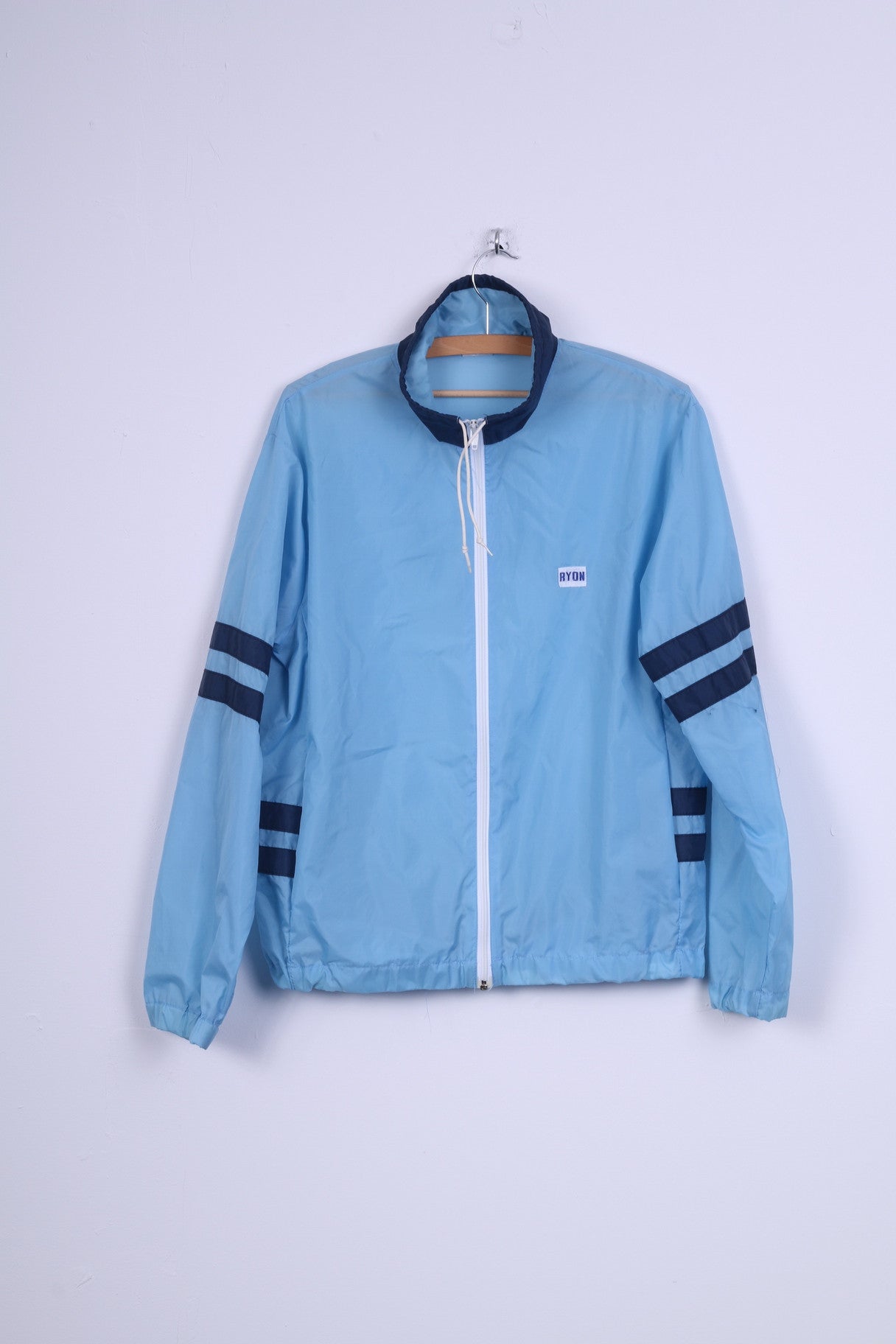 RYON Veste de Survêtement S Homme Nylon Bleu Imperméable Vintage