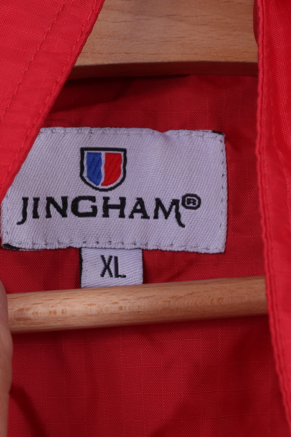 Jingham Kommunal Veste XL pour homme avec fermeture éclair complète en nylon rouge imperméable 