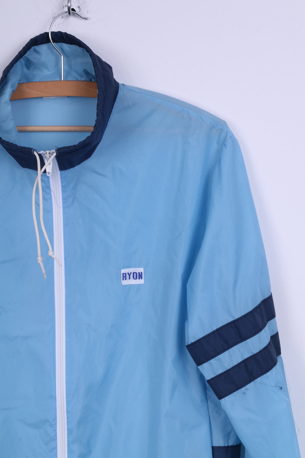 RYON Veste de Survêtement S Homme Nylon Bleu Imperméable Vintage