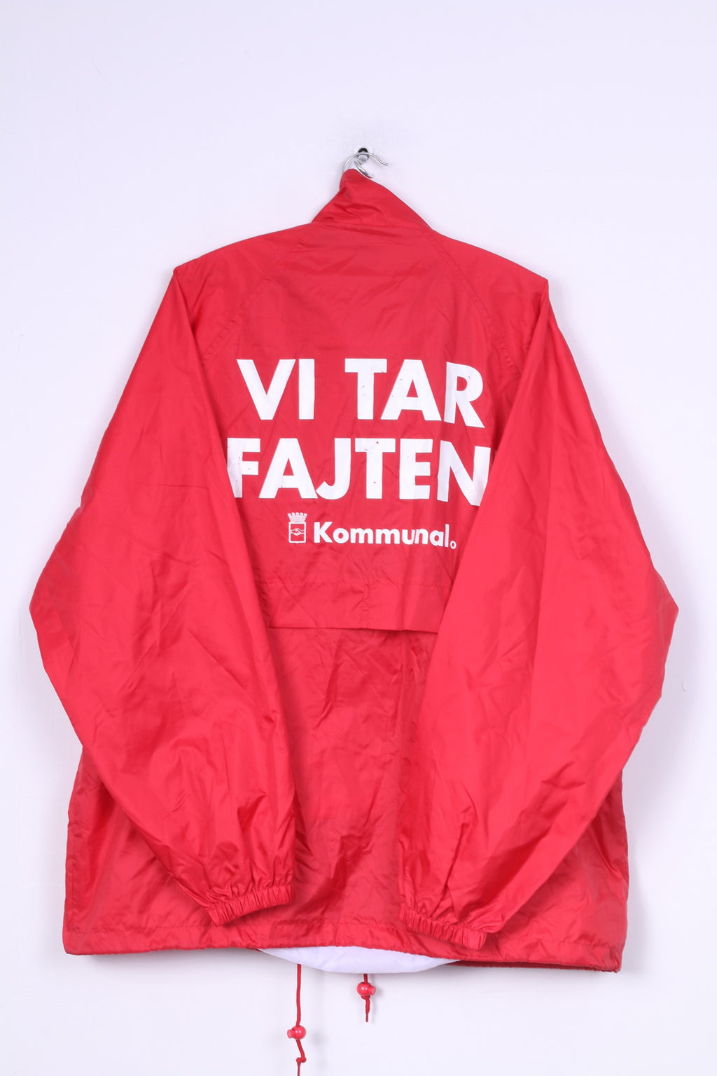 Jingham Kommunal Veste XL pour homme avec fermeture éclair complète en nylon rouge imperméable 