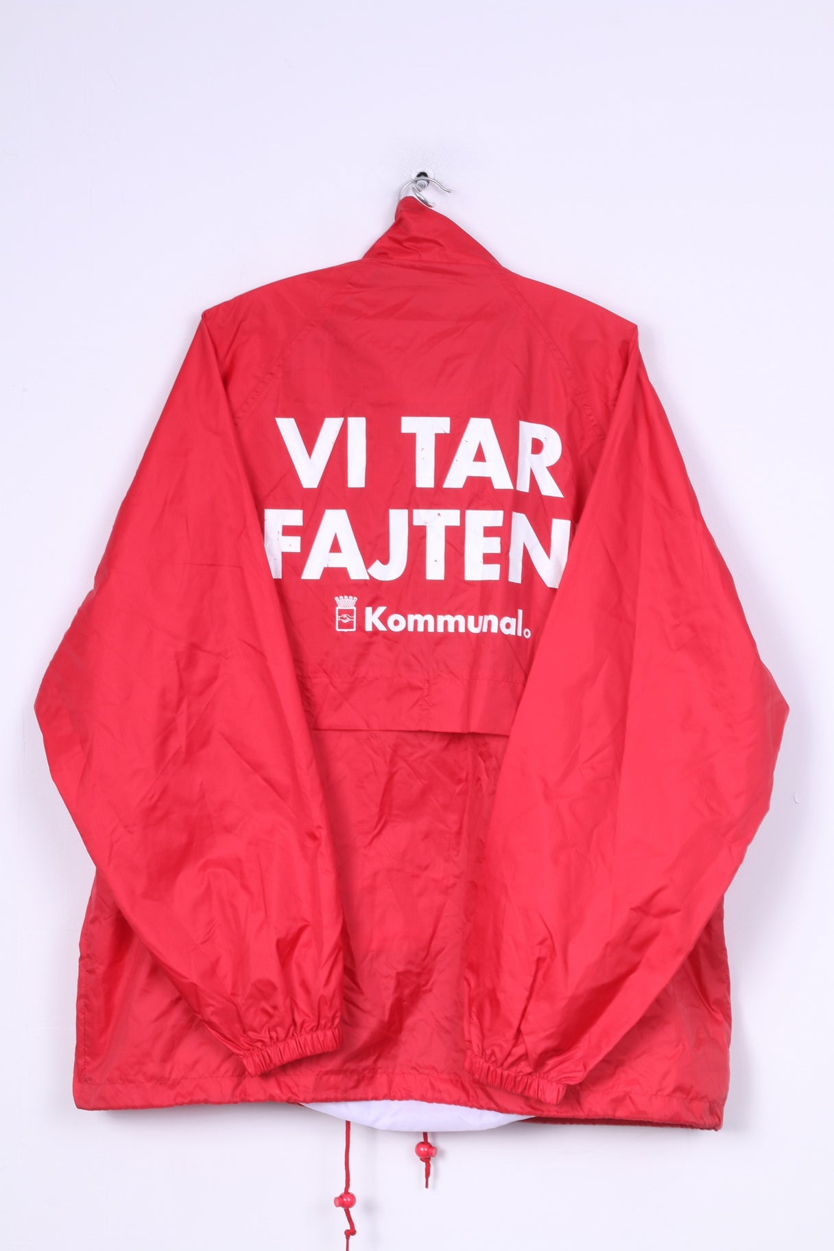 Jingham Kommunal Veste XL pour homme avec fermeture éclair complète en nylon rouge imperméable 