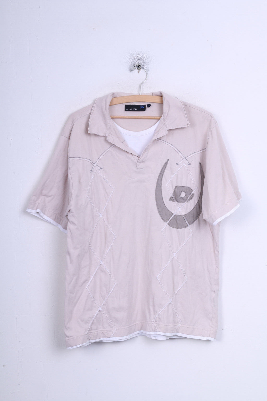 Duck and Cover Polo XL Homme Coton Col Rond Marron Vif