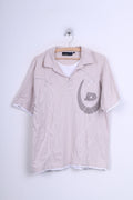 Duck and Cover Mens XL Polo Shirt Cotton Crew Neck Bright Brown