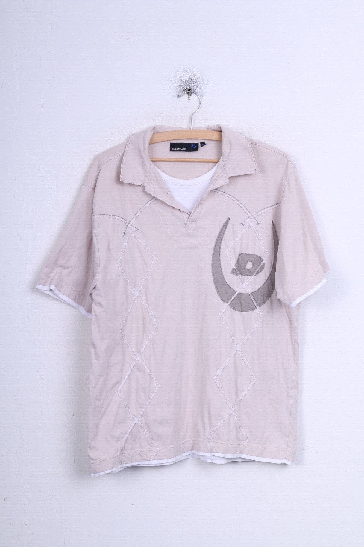 Duck and Cover Polo XL Homme Coton Col Rond Marron Vif