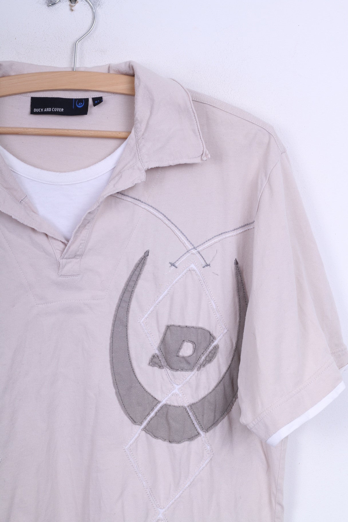 Duck and Cover Polo XL Homme Coton Col Rond Marron Vif