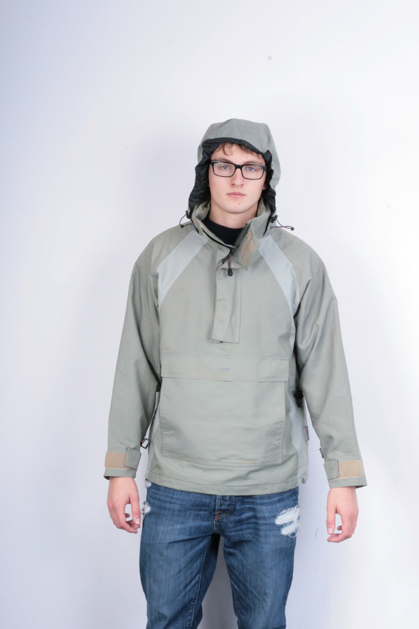 Tog24 Mens S Jacket Green Hood Anorak Nylon Parka Performance Clothing Systems - RetrospectClothes