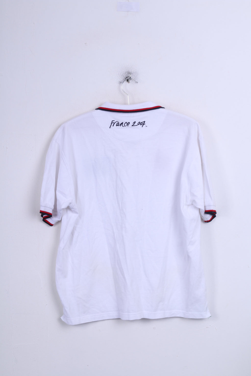 Irb Rugby 2007 Mens M Polo Shirt White Cotton France Sport - RetrospectClothes