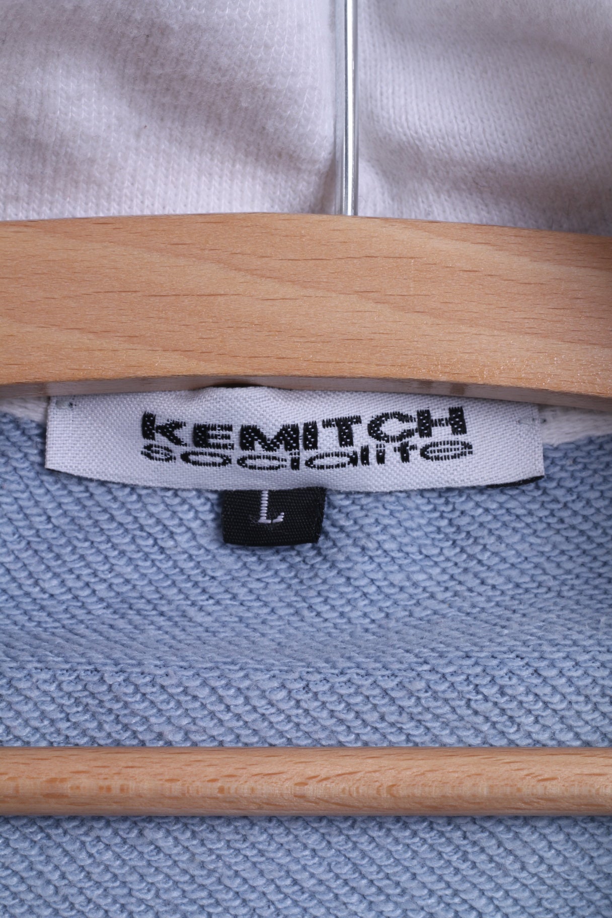 Felpa Kemitch Socialite da uomo L in cotone blu Top con cerniera ricamata Rochers Riders
