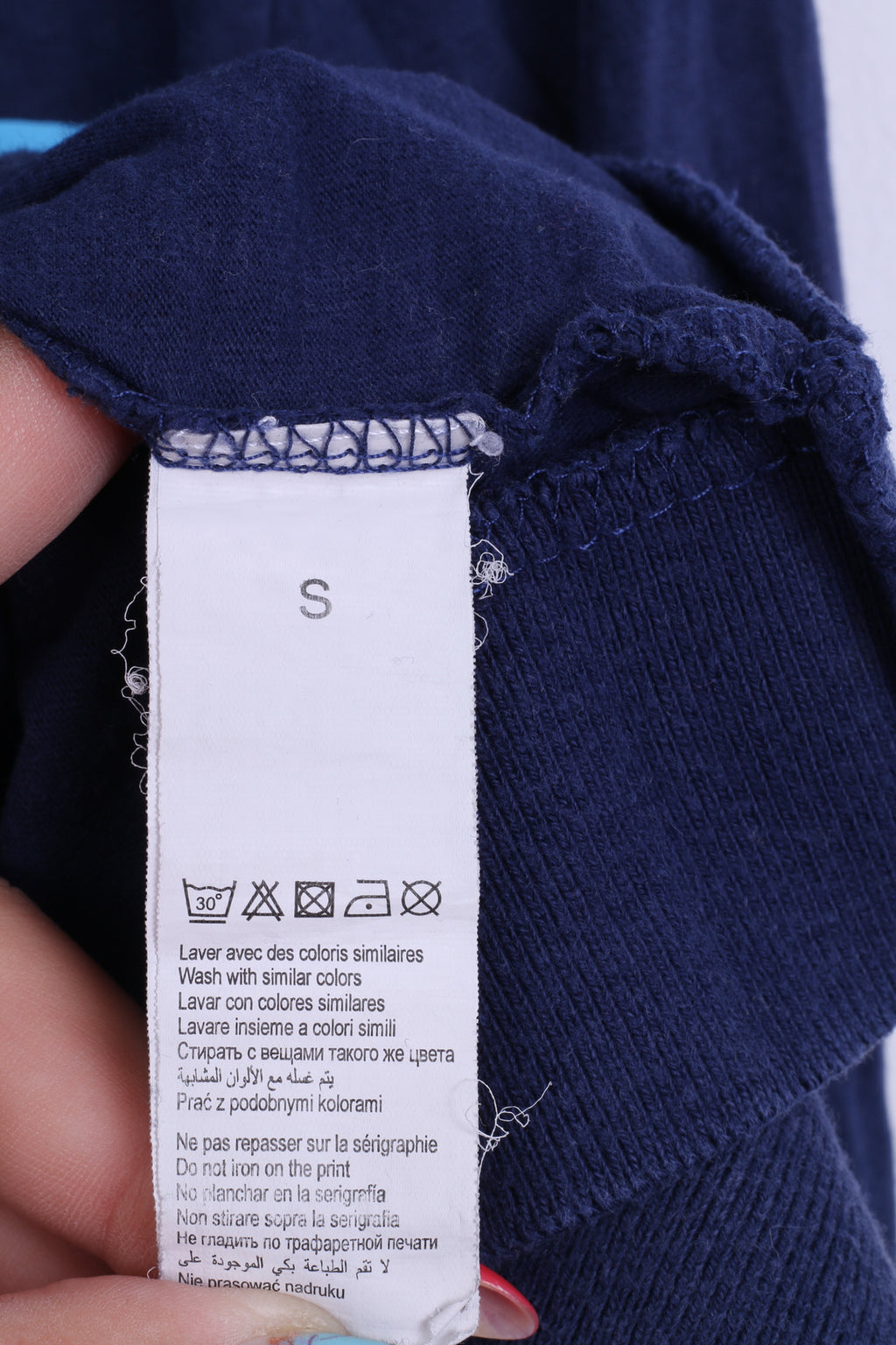 Camicia a maniche lunghe da uomo Bizzbee S in cotone grafico con cappuccio blu scuro