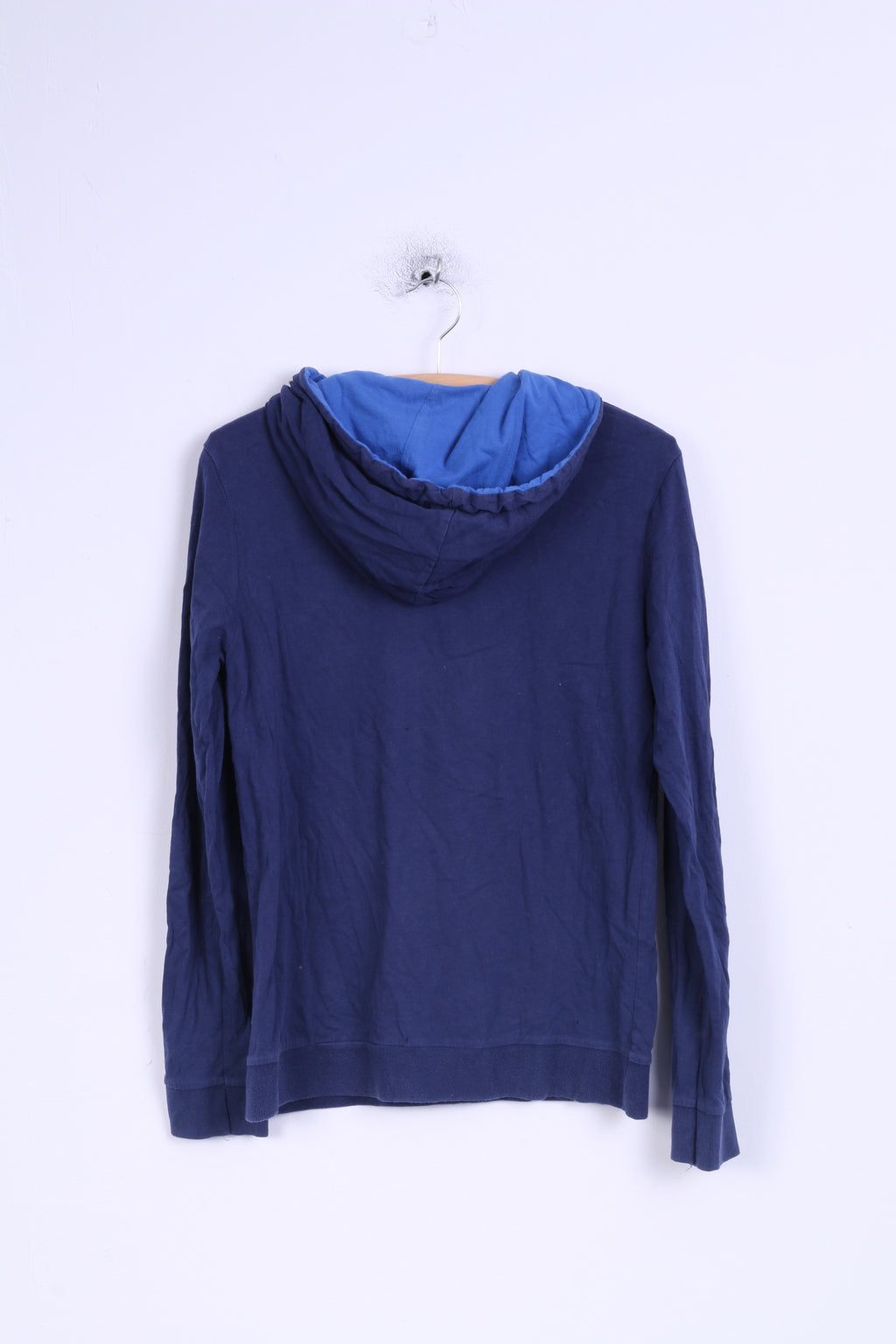 Camicia a maniche lunghe da uomo Bizzbee S in cotone grafico con cappuccio blu scuro