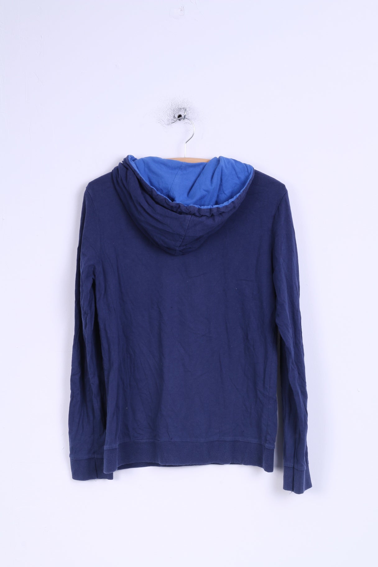 Camicia a maniche lunghe da uomo Bizzbee S in cotone grafico con cappuccio blu scuro