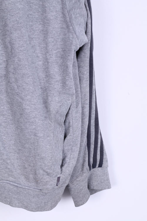 Adidas Sweat à capuche L pour homme Gris Coton Spar Stars Squad Sweat à capuche