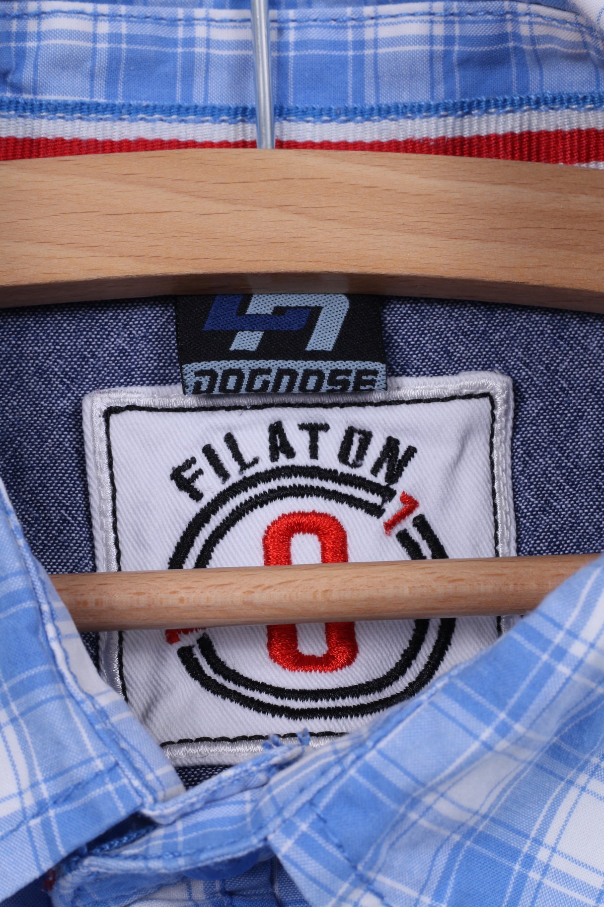 White Fish Boys 170/176 14-15 Age Casual Shirt Check Blue Long Sleeve Top Dognose