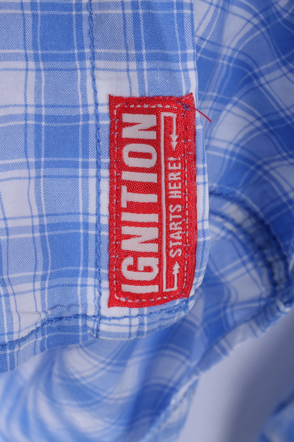 White Fish Boys 170/176 14-15 Age Casual Shirt Check Blue Long Sleeve Top Dognose