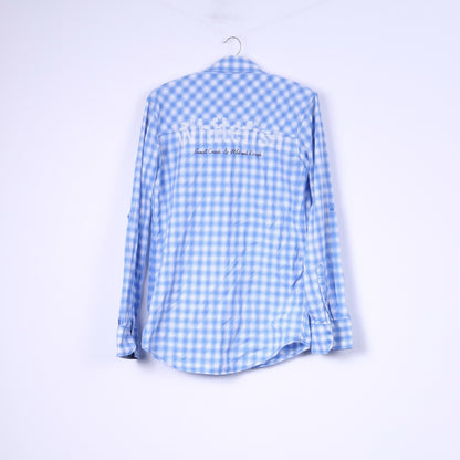 White Fish Boys 170/176 14-15 Age Casual Shirt Check Blue Long Sleeve Top Dognose