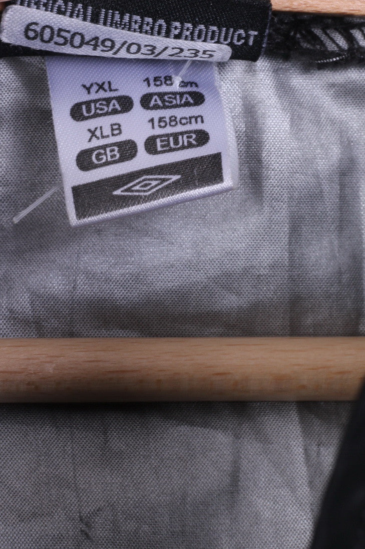 Umbro Boys XL Jacket Track Top Black Hood Zip Neck - RetrospectClothes