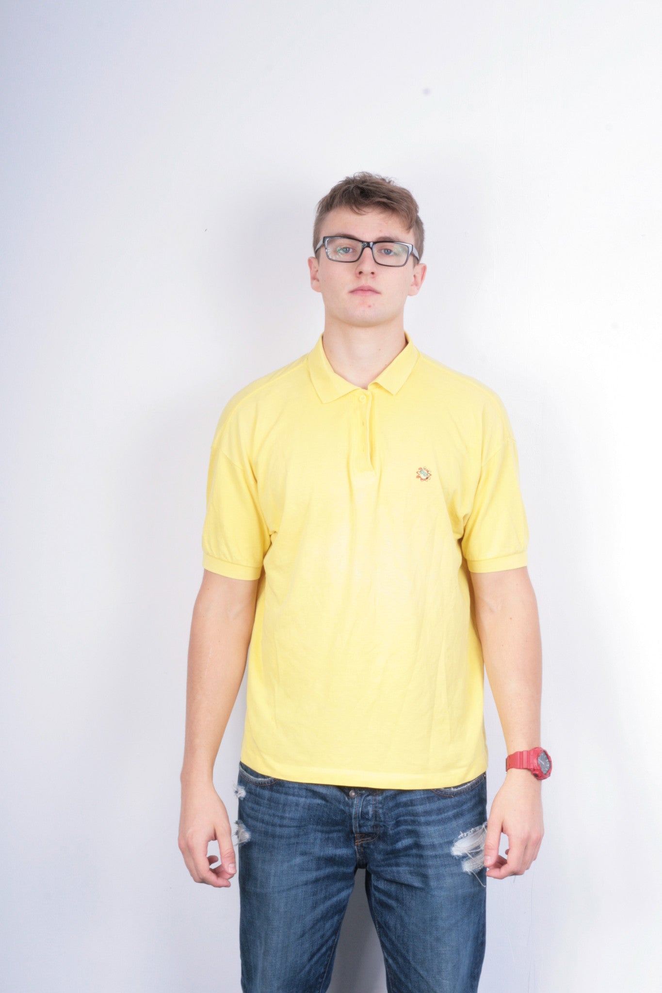 Mauritius Mens XL Polo Shirt Yellow Short Sleeve Cotton - RetrospectClothes