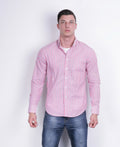 Dahlin Mens M Casual Shirt Striped Red Buttons Down Long Sleeve - RetrospectClothes