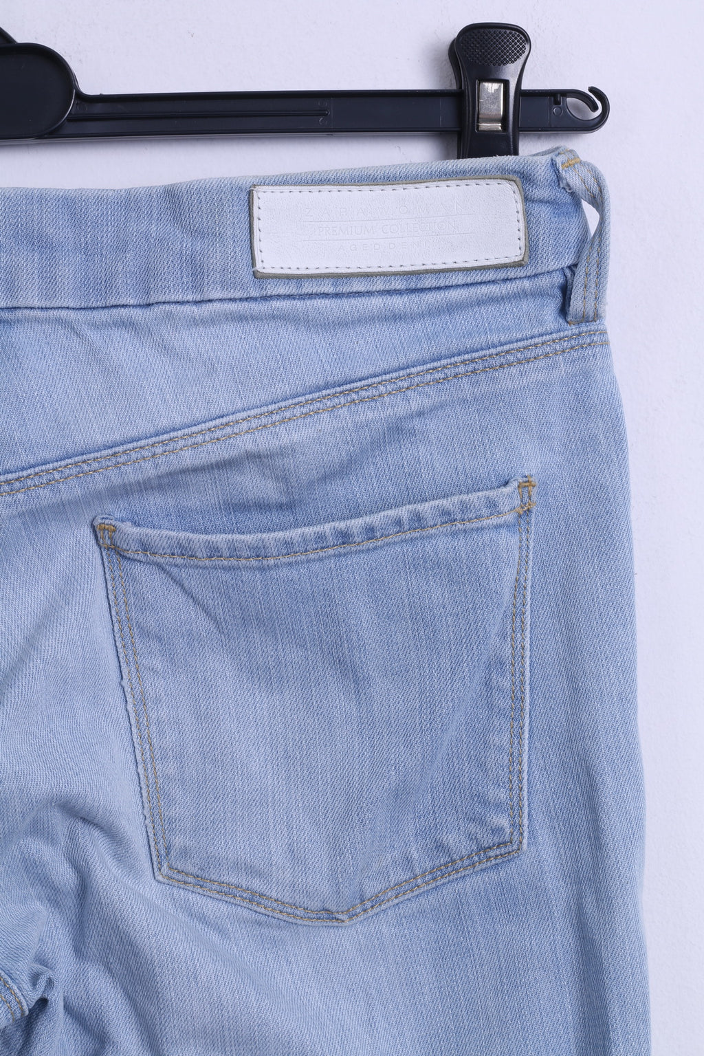 ZARA Donna 36 26 Pantaloni Blue Jeans Pantaloni a campana in cotone con taglio a campana