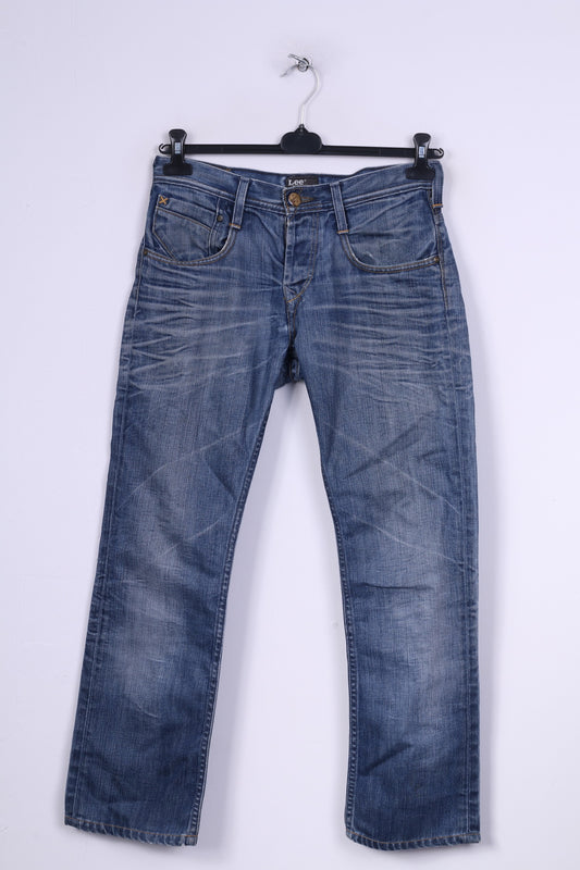 Lee Mens W 32 Pantalon Bleu Jeans Denim Coton Pantalon Droit