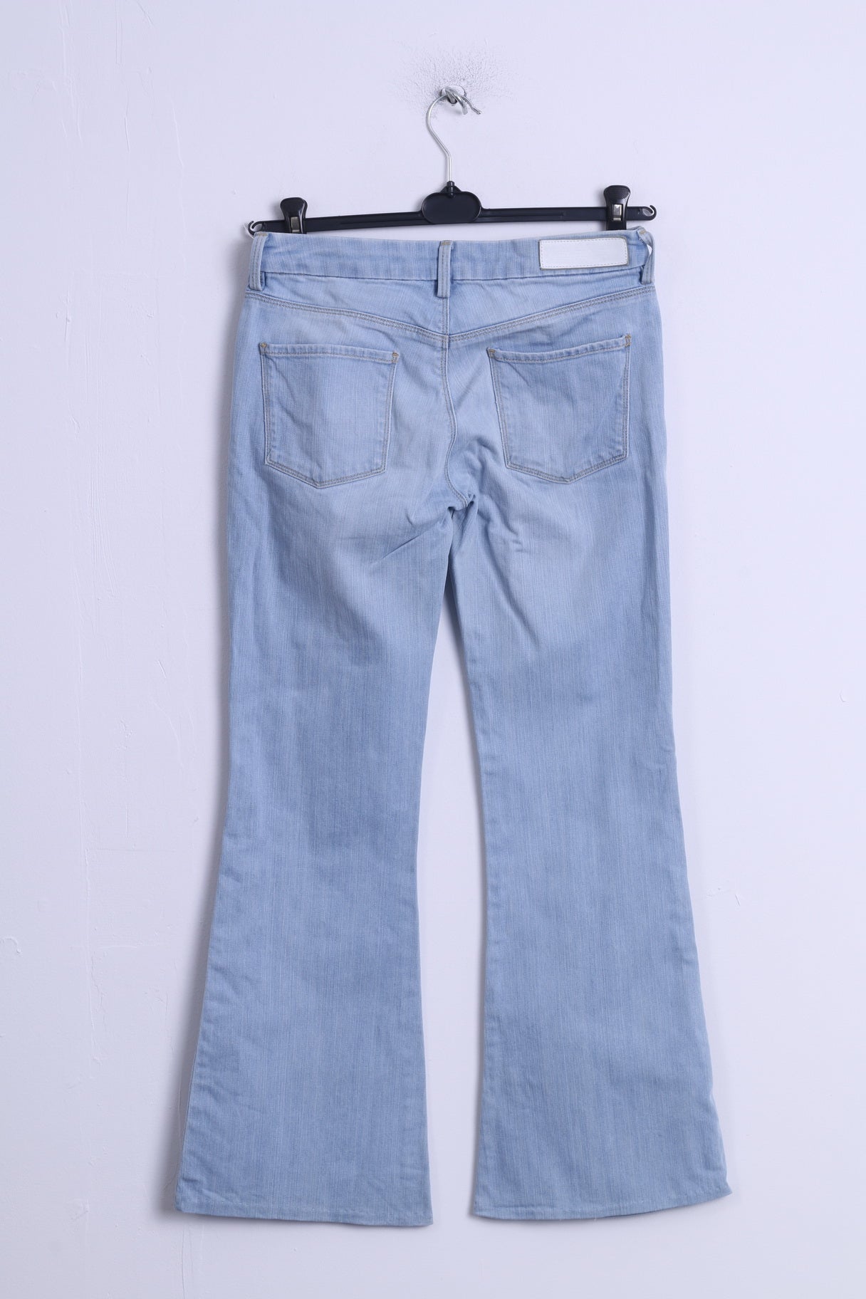 ZARA Donna 36 26 Pantaloni Blue Jeans Pantaloni a campana in cotone con taglio a campana
