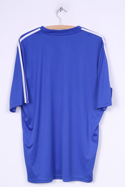 Adidas Homme XL Jersey Bleu Chemise Sport Trening Top 