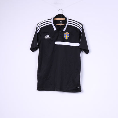 Adidas Svenska Fotbollförbundet Mens M Polo Shirt Sportswear Top Football Club Black