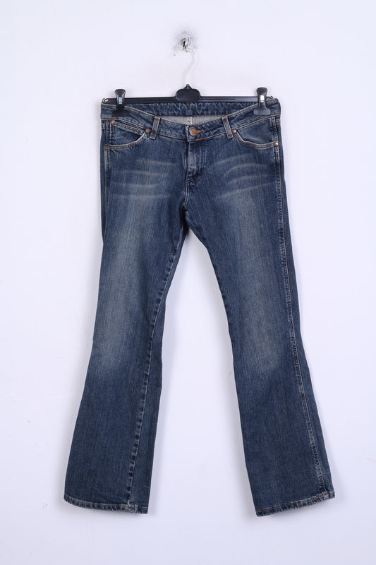 Pantaloni Wrangler Donna W30 L32 Jeans Denim Blu Cotone