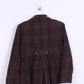 DKNY Jeans Womens S Jacket Purple Check Single Breasted Cotton Brown - RetrospectClothes