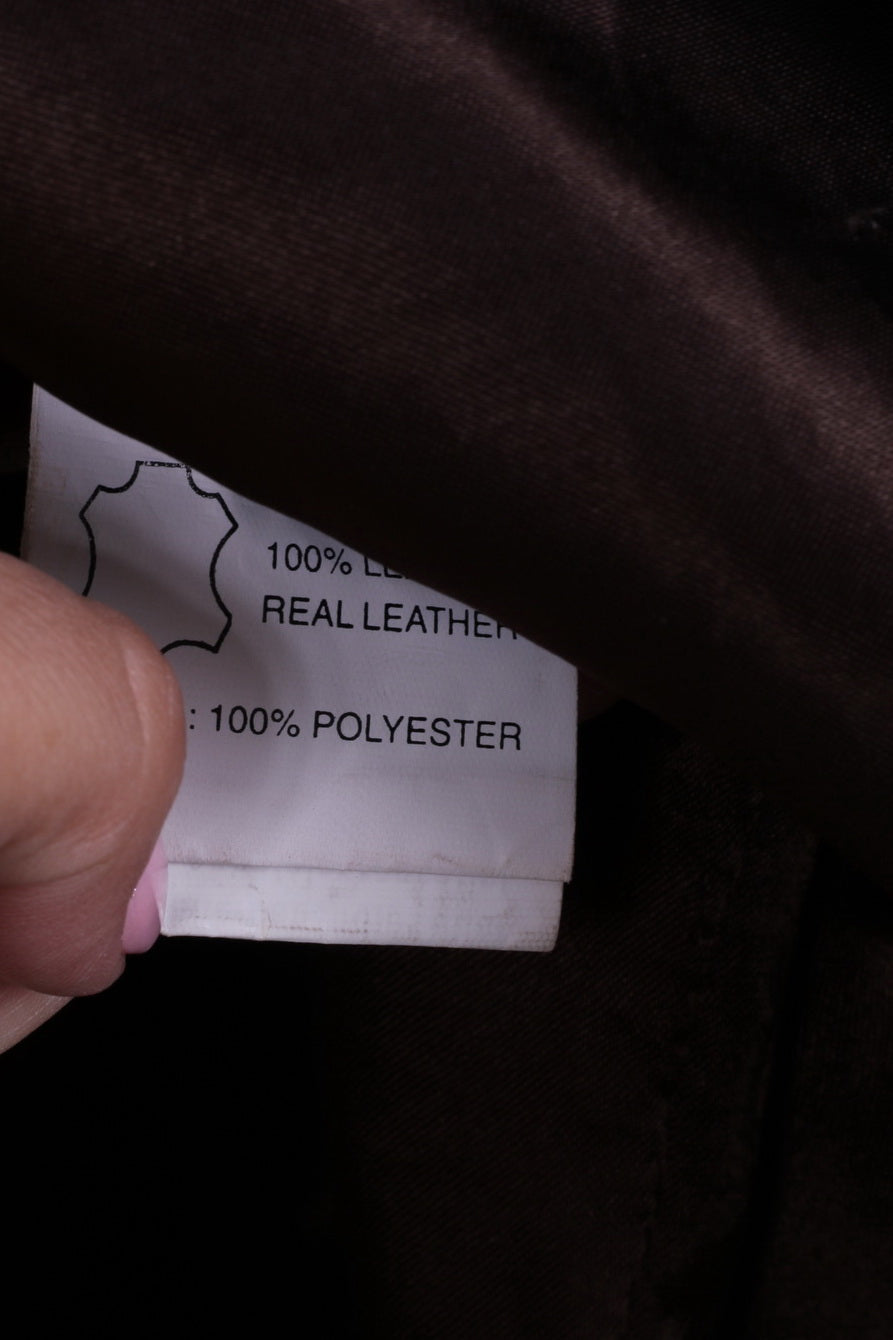 Cappotto Aleksander Of Norvegia da donna 40 M. Top monopetto in pelle marrone scuro 