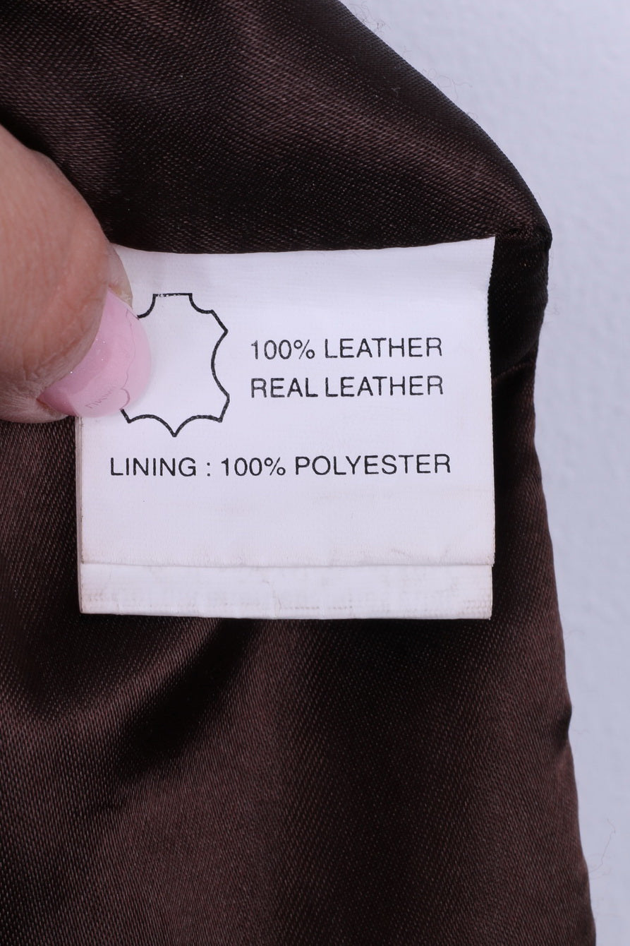 Cappotto Aleksander Of Norvegia da donna 40 M. Top monopetto in pelle marrone scuro 