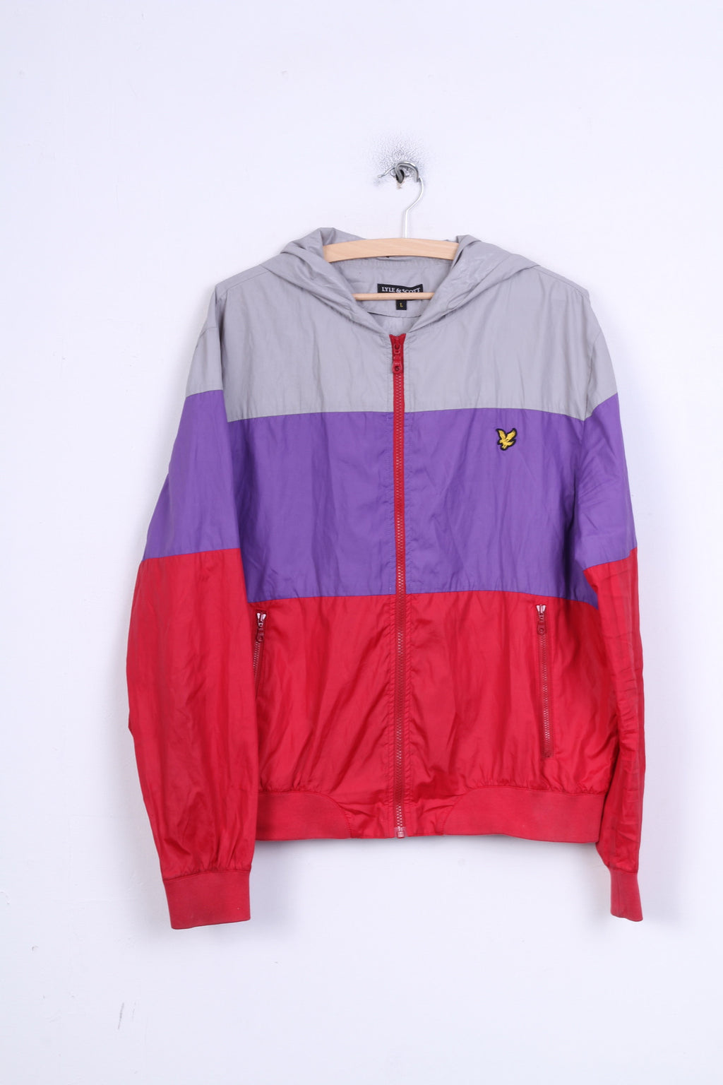 Lyle &amp; Scott Heritage Giacca da uomo L Giacca da pista con cappuccio grigio