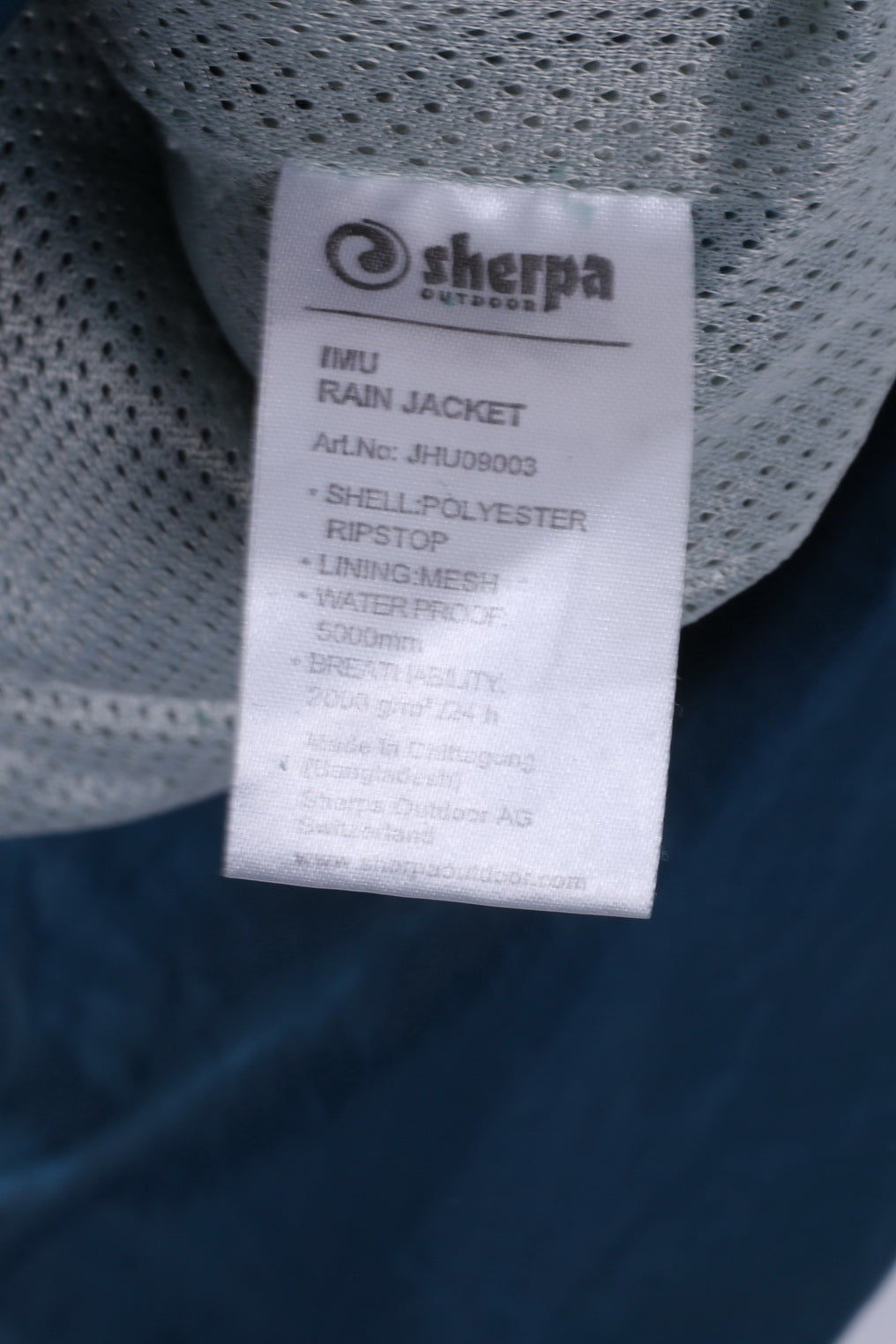 Sherpa Mens XL Rain Jacket Hooded Dark Turquoise Full Zipper Outdoor