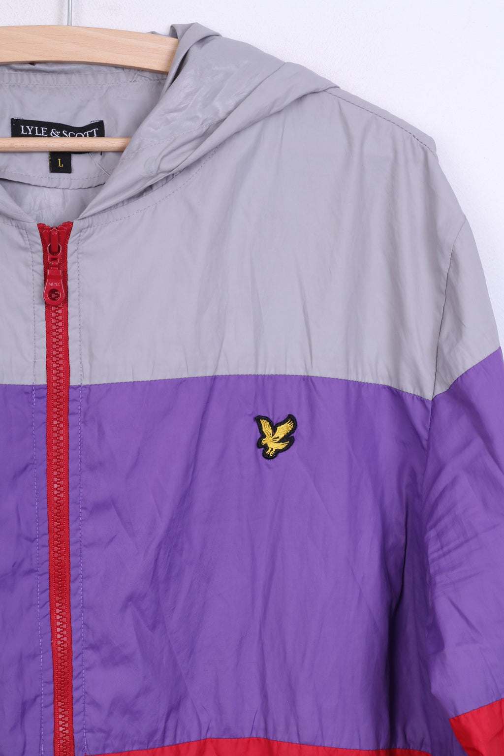 Lyle &amp; Scott Heritage Giacca da uomo L Giacca da pista con cappuccio grigio