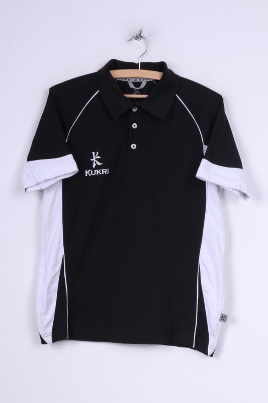 Kukri Mens 2XS (XS) Polo Shirt Black Cotton Short Sleeve Sportswear Top