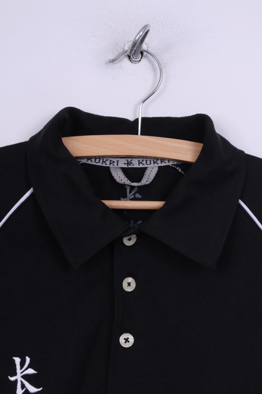 Kukri Mens 2XS (XS) Polo Shirt Black Cotton Short Sleeve Sportswear Top