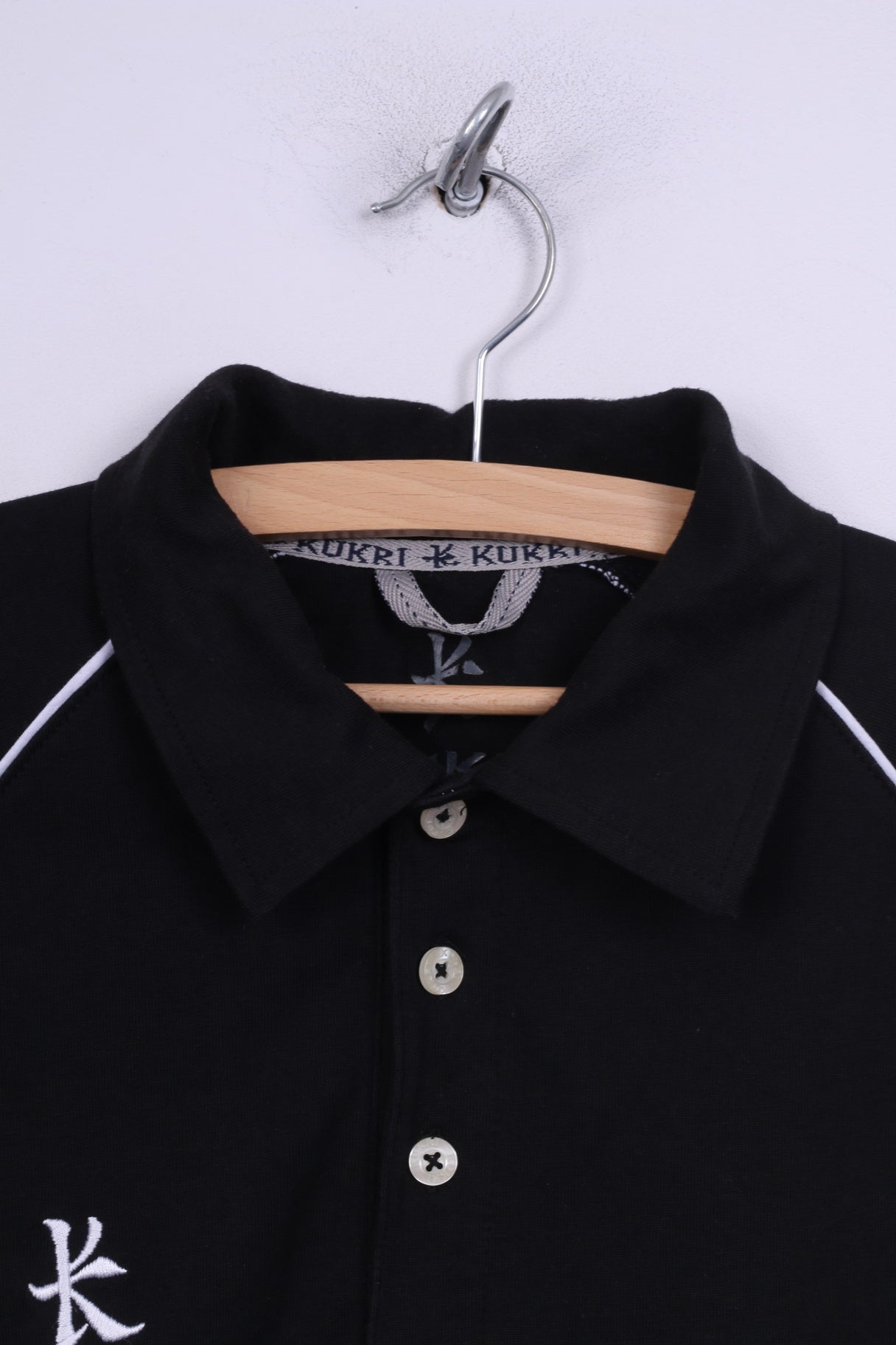 Kukri Mens 2XS (XS) Polo Shirt Black Cotton Short Sleeve Sportswear Top