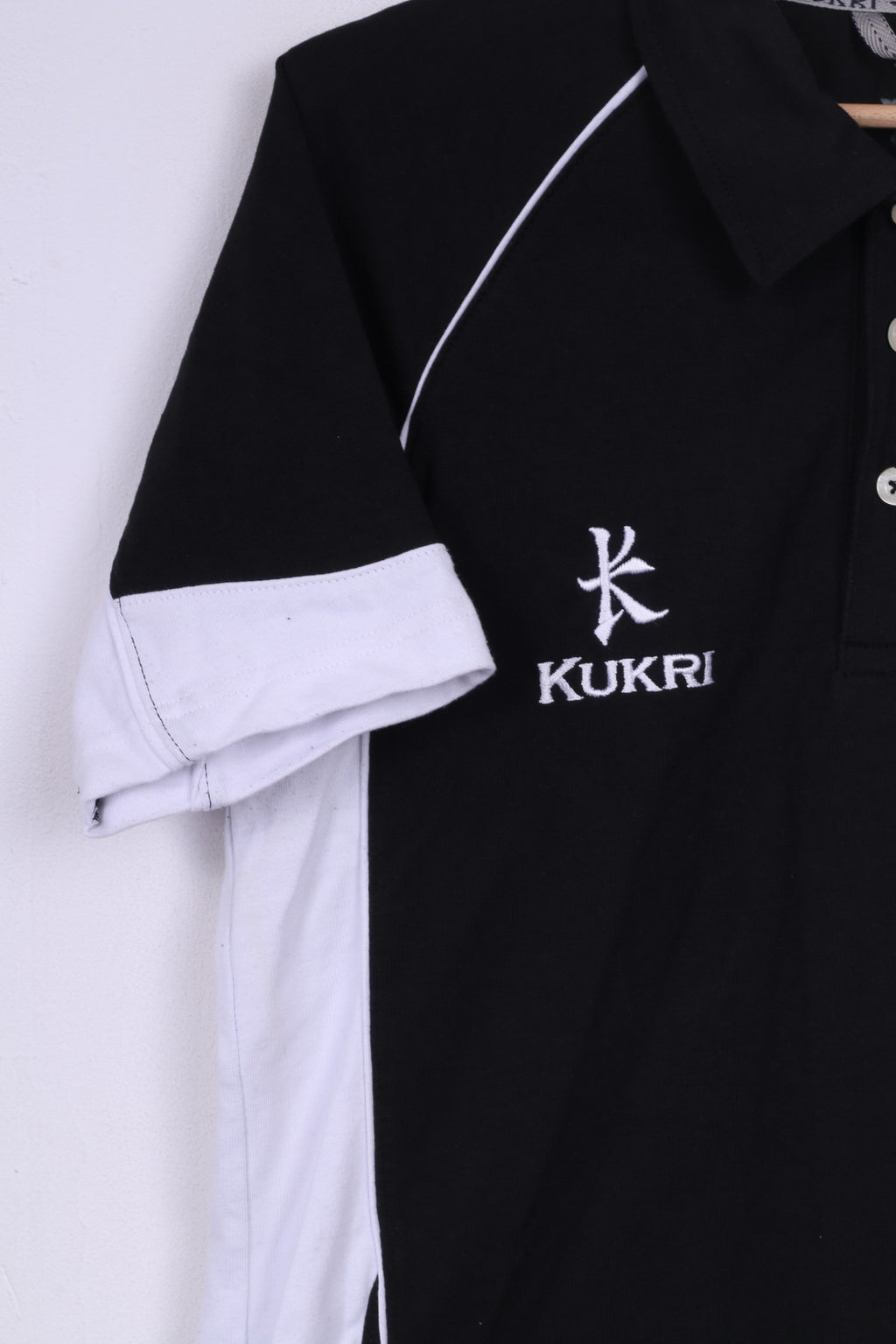 Kukri Mens 2XS (XS) Polo Shirt Black Cotton Short Sleeve Sportswear Top