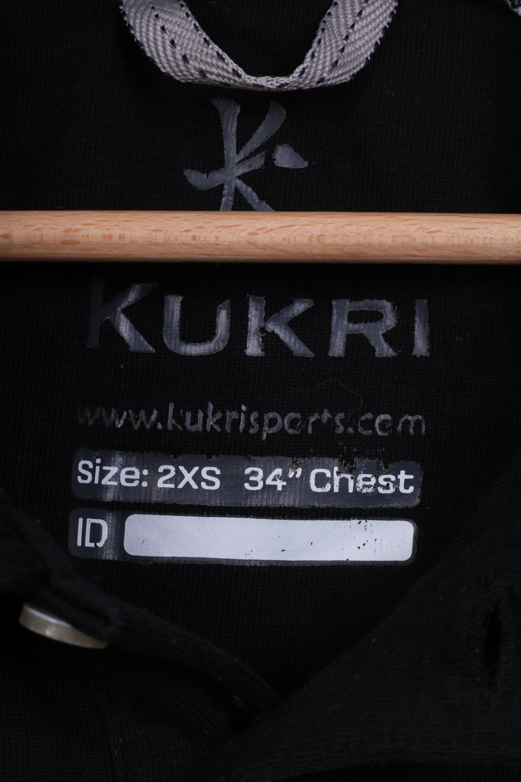 Kukri Mens 2XS (XS) Polo Shirt Black Cotton Short Sleeve Sportswear Top