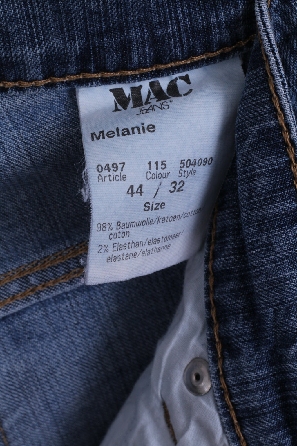 MAC Jeans Melanie Pantaloni da donna 44/32 Pantaloni blu Jeans denim