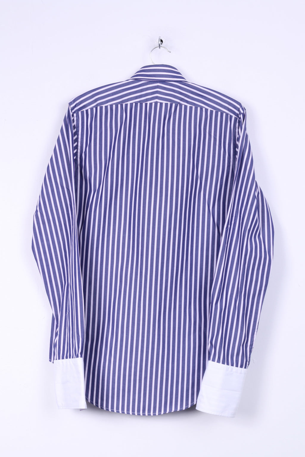 TM Lewin Chemise formelle pour homme en coton rayé bleu 36 15,5 S entièrement ajustée