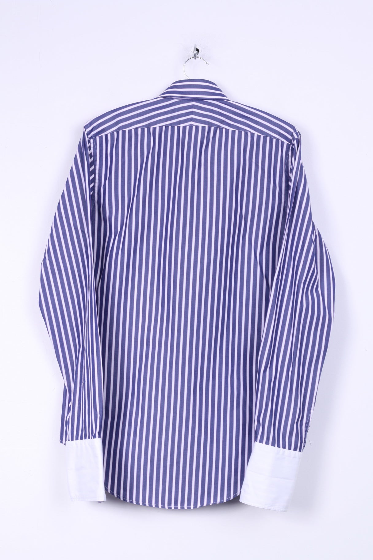 TM Lewin Chemise formelle pour homme en coton rayé bleu 36 15,5 S entièrement ajustée