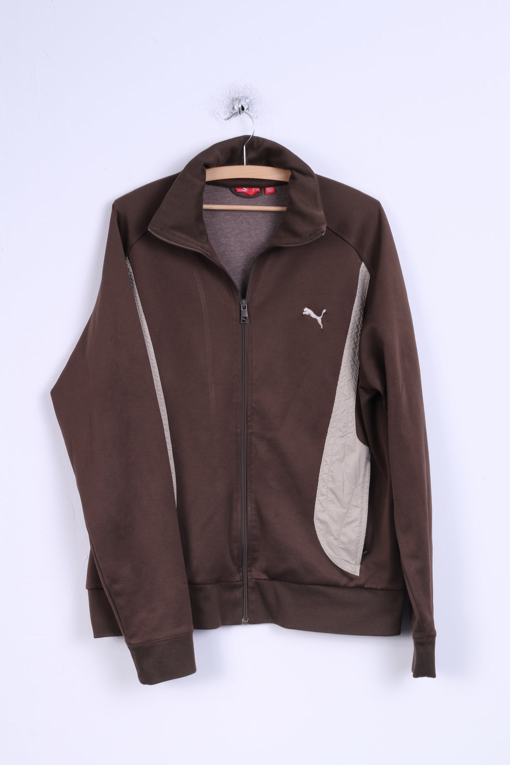 Puma Mens XL Sweatshirt Brown Zip Up Training Sport Track Top