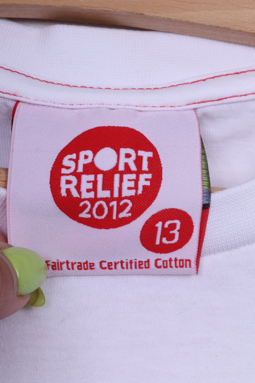 Sport Relief 2012 Boys 13 Yrs Graphic Shirt White Cotton