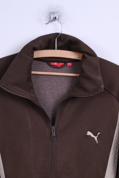 Puma Mens XL Sweatshirt Brown Zip Up Training Sport Track Top