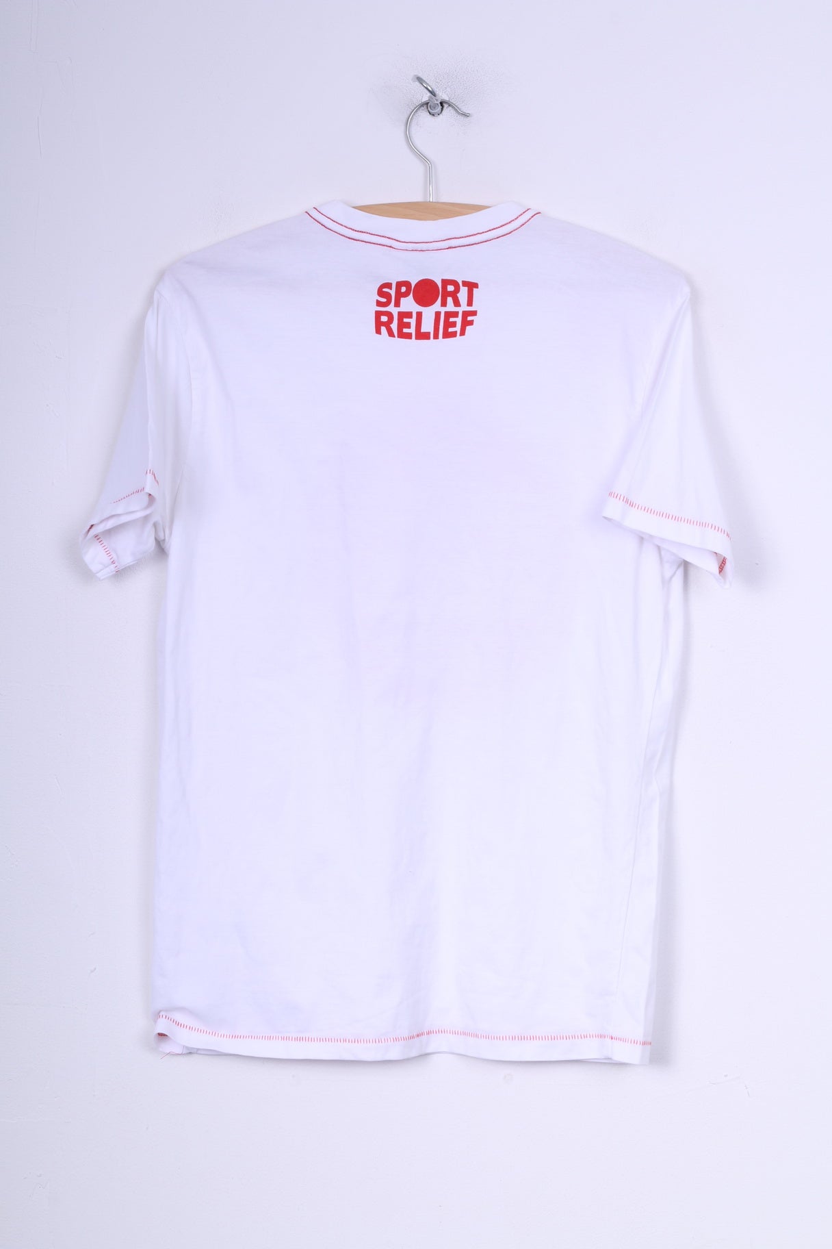 Sport Relief 2012 Camicia grafica da ragazzo 13 anni in cotone bianco 
