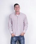 Redgreen Mens L Casual Shirt Striped Multi Colour Cotton - RetrospectClothes