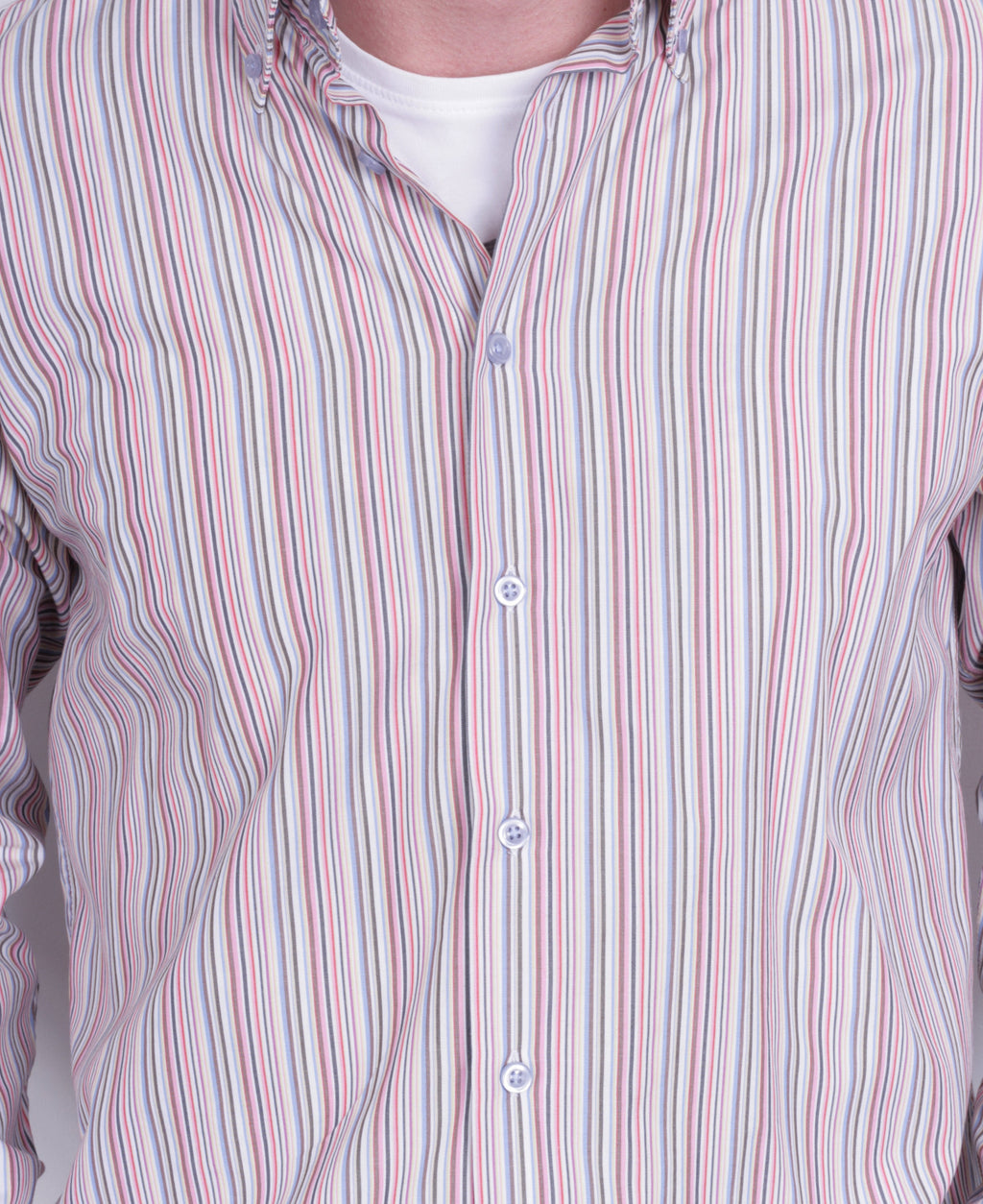 Redgreen Mens L Casual Shirt Striped Multi Colour Cotton - RetrospectClothes